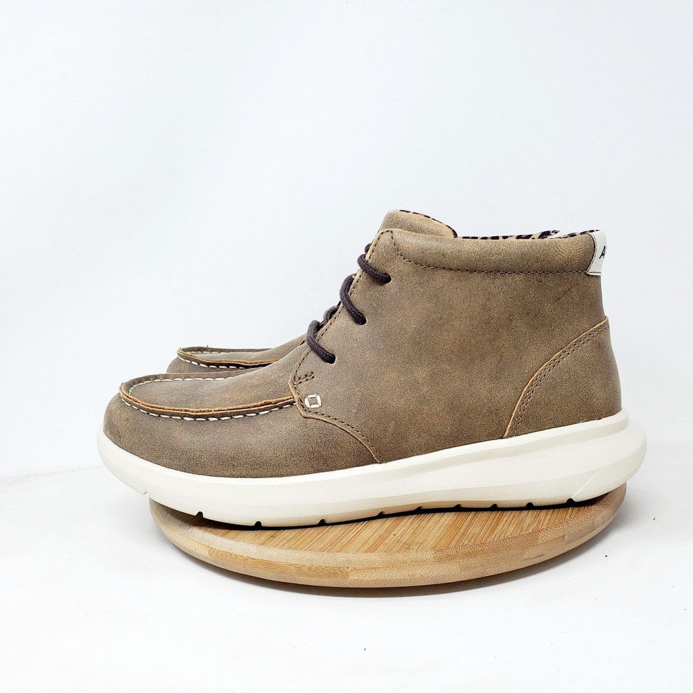 Ariat Hilo Boots Womens 7.5 Brown Leather Moc Toe High Top Western Sneaker Shoes